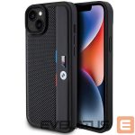 Чехол на заднюю панель BMW  BMW Perforated Tricolor Line case for iPhone 15 Plus / 14 Plus - black 