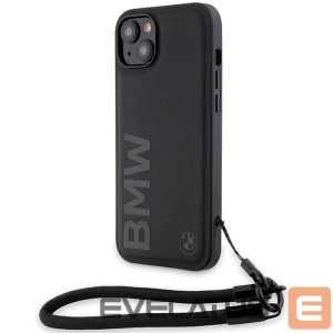 Чехол на заднюю панель BMW  BMW Signature Leather Wordmark Cord case for iPhone 15 Plus / 14 Plus - black 