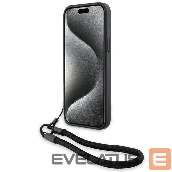Чехол на заднюю панель BMW BMW Signature Leather Wordmark Cord case for iPhone 15 Plus / 14 Plus - black