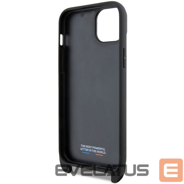 Чехол на заднюю панель BMW BMW M Edition Carbon Tricolor Lines & Strap case for iPhone 15 / 14 / 13 - black