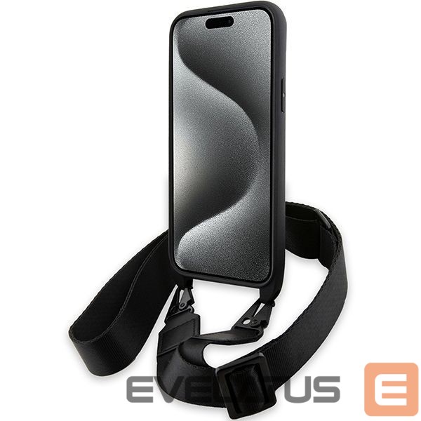 Чехол на заднюю панель BMW BMW M Edition Carbon Tricolor Lines & Strap case for iPhone 15 / 14 / 13 - black