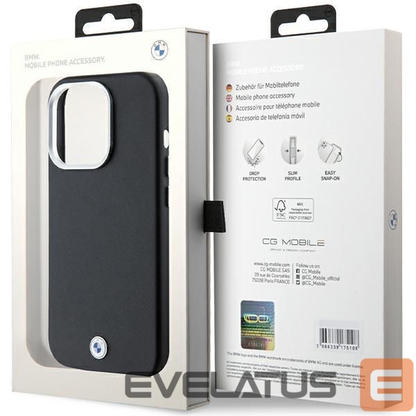 Чехол на заднюю панель BMW BMW Signature Wrapped Metal MagSafe case for iPhone 14 Pro - black