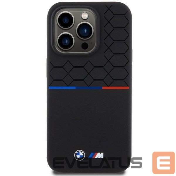 Чехол на заднюю панель BMW BMW M Silicone Pattern MagSafe case for iPhone 15 Pro - black