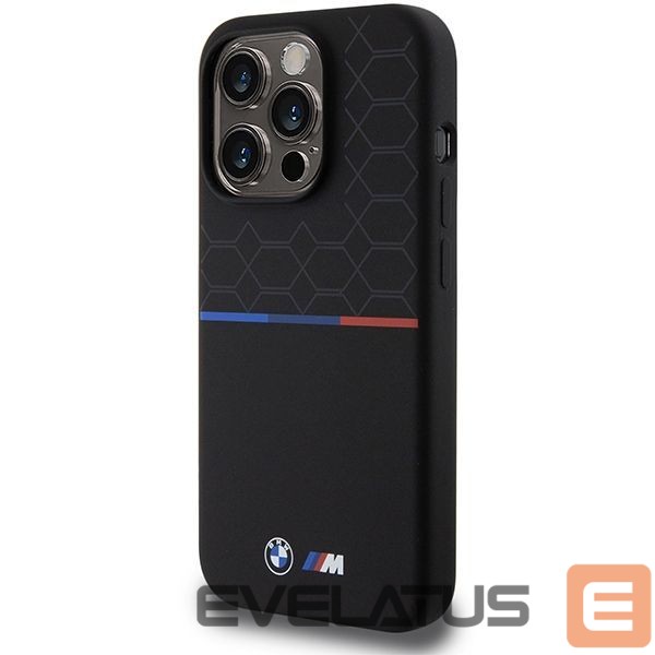 Чехол на заднюю панель BMW BMW M Silicone Pattern MagSafe case for iPhone 15 Pro - black