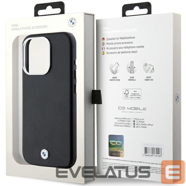Чехол на заднюю панель BMW BMW Signature Wrapped Metal MagSafe case for iPhone 15 Pro - black
