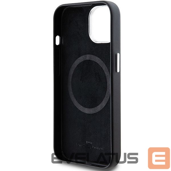 Чехол на заднюю панель BMW BMW Signature Wrapped Metal MagSafe Case for iPhone 15/14/13 - Black