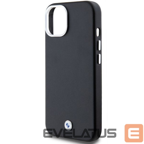 Чехол на заднюю панель BMW BMW Signature Wrapped Metal MagSafe Case for iPhone 15/14/13 - Black