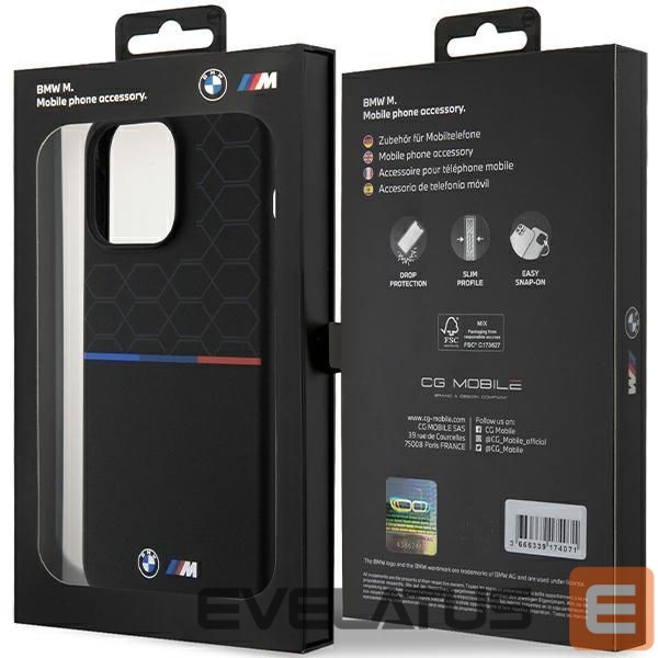 Чехол на заднюю панель BMW BMW M Silicone Pattern MagSafe case for iPhone 15 Pro Max - black