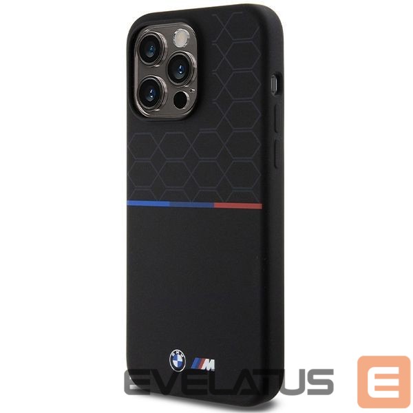 Чехол на заднюю панель BMW BMW M Silicone Pattern MagSafe case for iPhone 15 Pro Max - black