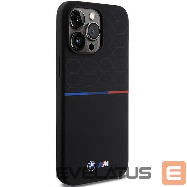 Чехол на заднюю панель BMW BMW M Silicone Pattern MagSafe case for iPhone 15 Pro Max - black