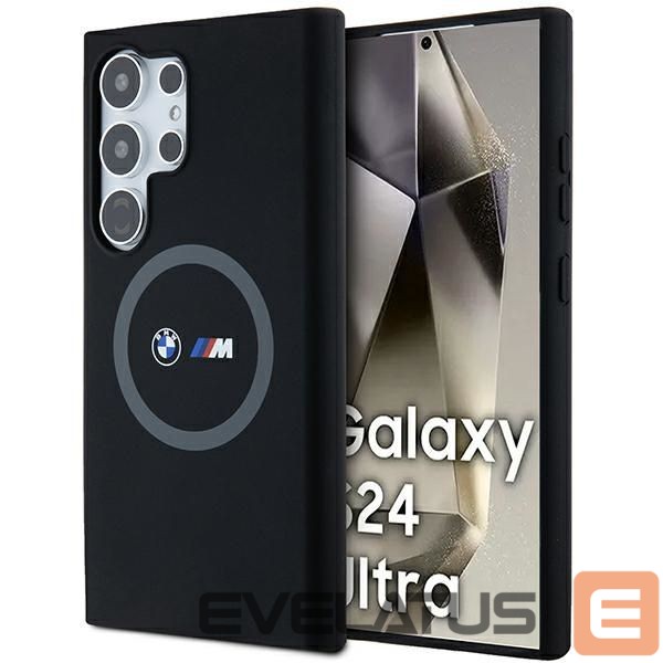 Чехол на заднюю панель BMW BMW M Silicone Printed Ring MagSafe case for Samsung Galaxy S24 Ultra - black