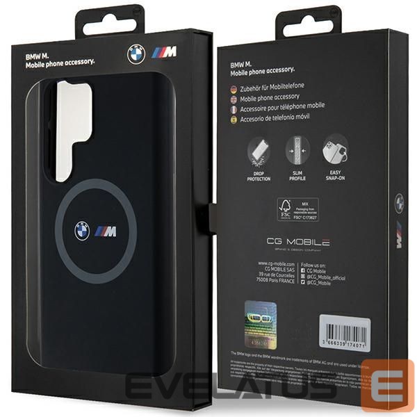 Чехол на заднюю панель BMW BMW M Silicone Printed Ring MagSafe case for Samsung Galaxy S24 Ultra - black