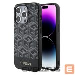 Чехол на заднюю панель Guess  Guess GCube Stripes MagSafe case for iPhone 15 Pro Max - black