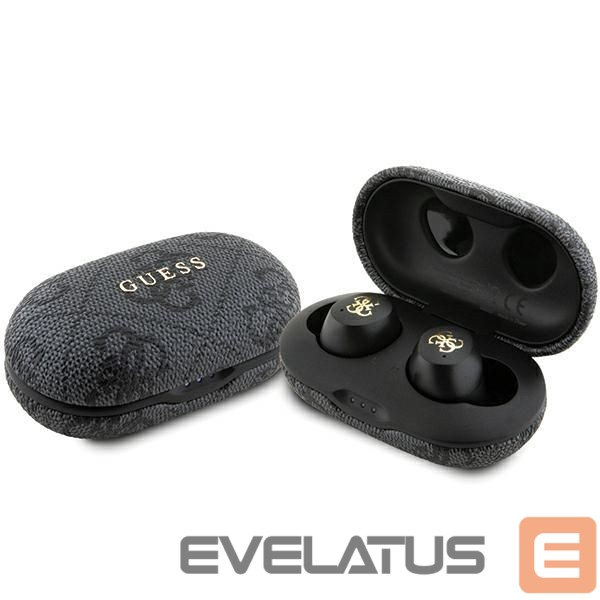 Чехол на заднюю панель Guess TWS Guess 4G Metal Bluetooth headphones with ENC docking station - black