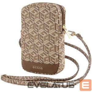 Другой аксессуар для телефона Guess  Guess Zip GCube Bottom Stripe phone bag - brown 