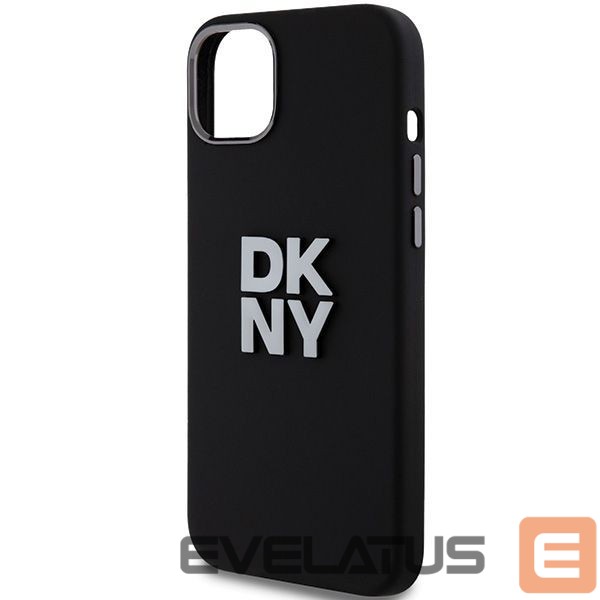Чехол на заднюю панель DKNY DKNY Liquid Silicone Metal Logo case for iPhone 15 Plus / 14 Plus - black