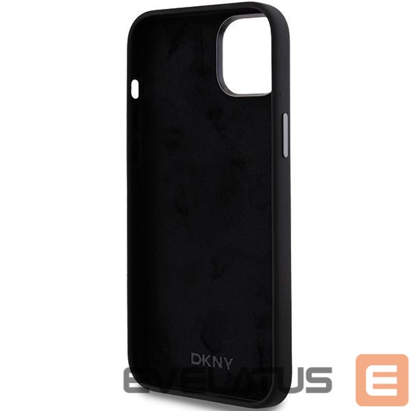 Чехол на заднюю панель DKNY DKNY Liquid Silicone Metal Logo case for iPhone 15 Plus / 14 Plus - black