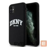 Чехол на заднюю панель DKNY  DKNY Liquid Silicone White Printed Logo MagSafe Case for iPhone 11/Xr - Black 