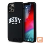 Чехол на заднюю панель DKNY  DKNY Liquid Silicone White Printed Logo MagSafe Case for iPhone 12/12 Pro - Black 