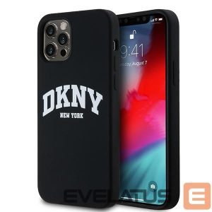 Чехол на заднюю панель DKNY  DKNY Liquid Silicone White Printed Logo MagSafe Case for iPhone 12/12 Pro - Black 