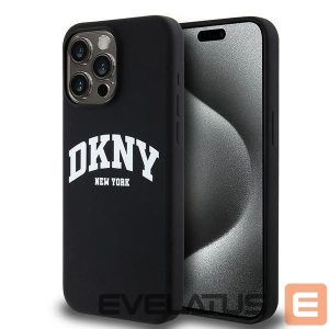 Чехол на заднюю панель DKNY  DKNY Liquid Silicone White Printed Logo MagSafe iPhone 13 Pro Max Case - Black 