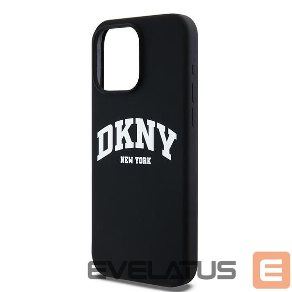 Чехол на заднюю панель DKNY DKNY Liquid Silicone White Printed Logo MagSafe case for iPhone 15 Pro Max - black