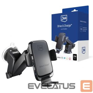 Авто держатель 3MK  3mk Drive & Charge car phone holder for grille/window/cockpit with inductive charger - black 
