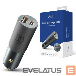 Кабель 3MK  3mk Hyper Car Charger USB-C USB-A 100W - silver 