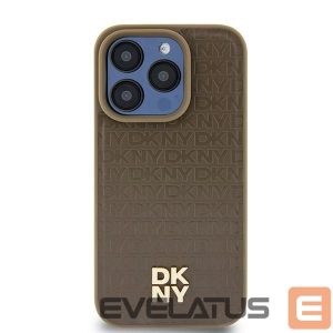 Другой аксессуар для телефона DKNY  DKNY Leather Pattern Metal Logo MagSafe case for iPhone 15 / 14 / 13 - brown 