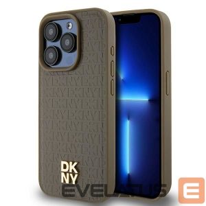 Другой аксессуар для телефона DKNY  DKNY Leather Pattern Metal Logo MagSafe Case for iPhone 14 Pro Max - Brown 