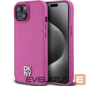 Другой аксессуар для телефона DKNY  DKNY Leather Pattern Metal Logo MagSafe case for iPhone 15 / 14 / 13 - pink 