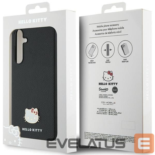 Другой аксессуар для телефона Hello Kitty Hello Kitty Metal Logo Kitty Head case for Samsung Galaxy A55 - black