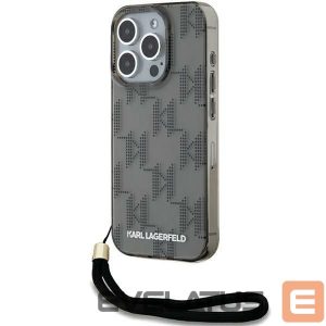 Другой аксессуар для телефона Karl Lagerfeld  Karl Lagerfeld IML Mono KL Pattern & Cord case for iPhone 15 Pro Max - black 