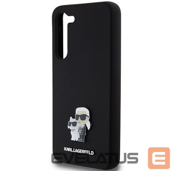 Другой аксессуар для телефона Karl Lagerfeld Karl Lagerfeld Silicone Karl&Choupette Metal Pin case for Samsung Galaxy S24+ - black