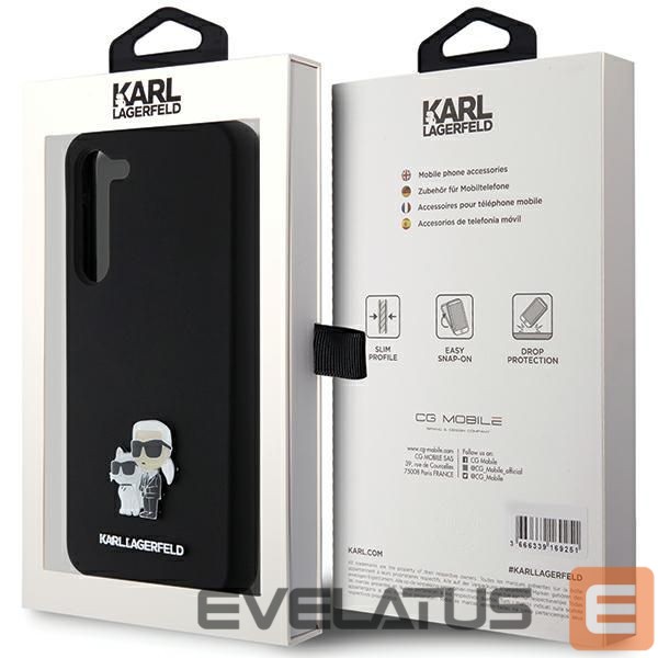 Другой аксессуар для телефона Karl Lagerfeld Karl Lagerfeld Silicone Karl&Choupette Metal Pin case for Samsung Galaxy S24+ - black