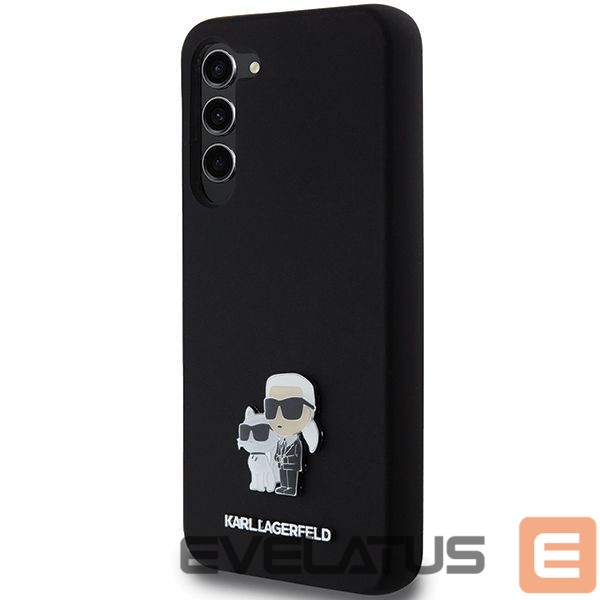 Другой аксессуар для телефона Karl Lagerfeld Karl Lagerfeld Silicone Karl&Choupette Metal Pin case for Samsung Galaxy S24+ - black