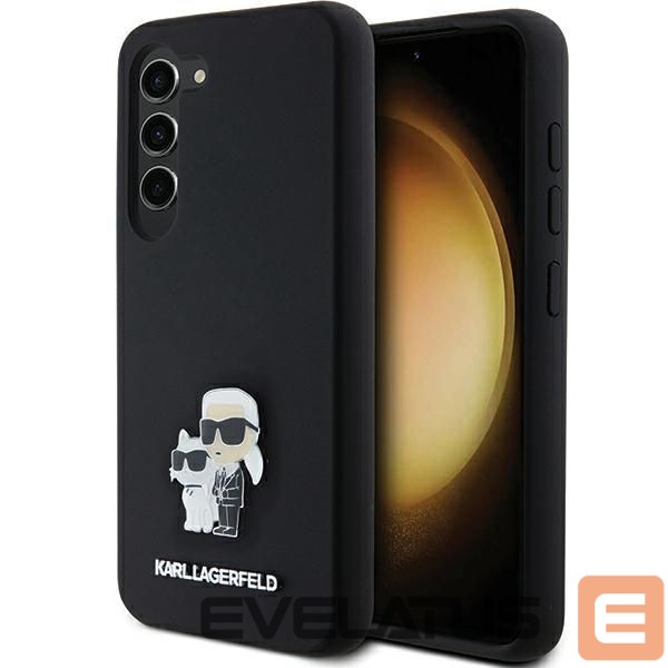 Другой аксессуар для телефона Karl Lagerfeld Karl Lagerfeld Silicone Karl&Choupette Metal Pin case for Samsung Galaxy S24 - black