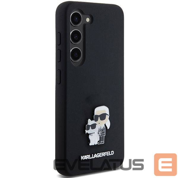 Другой аксессуар для телефона Karl Lagerfeld Karl Lagerfeld Silicone Karl&Choupette Metal Pin case for Samsung Galaxy S24 - black