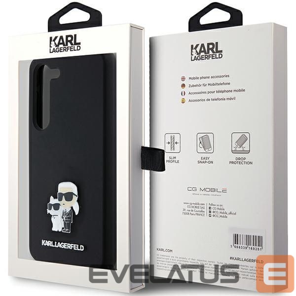 Другой аксессуар для телефона Karl Lagerfeld Karl Lagerfeld Silicone Karl&Choupette Metal Pin case for Samsung Galaxy S24 - black