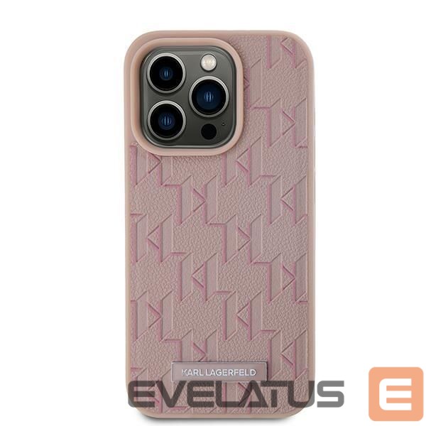 Другой аксессуар для телефона Karl Lagerfeld Karl Lagerfeld Leather Monogram Metal Logo case for iPhone 15 Pro - pink