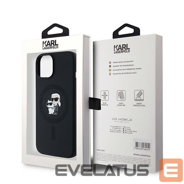 Другой аксессуар для телефона Karl Lagerfeld Karl Lagerfeld Silicone Karl&Choupette MagSafe case for iPhone 15 Plus / 14 Plus - black