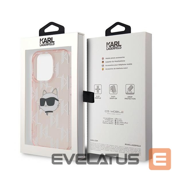 Другой аксессуар для телефона Karl Lagerfeld Karl Lagerfeld IML Choupette Head & Monogram case for iPhone 14 Pro - pink