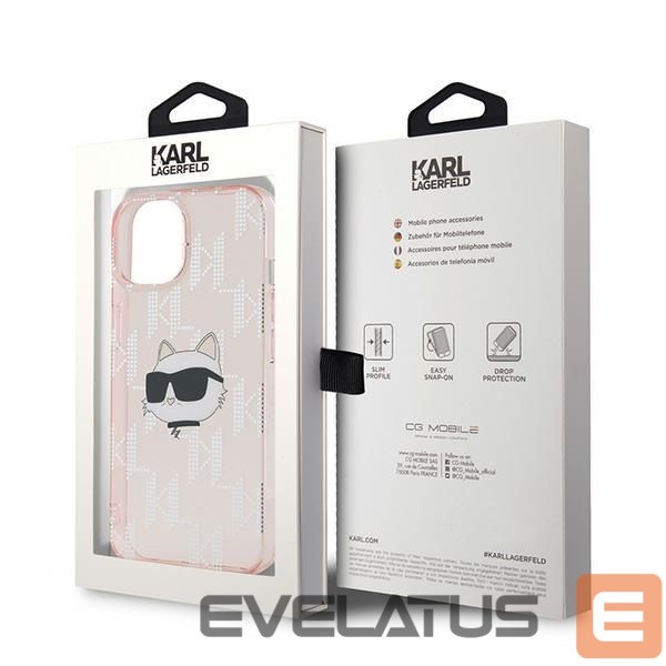 Другой аксессуар для телефона Karl Lagerfeld Karl Lagerfeld IML Choupette Head & Monogram case for iPhone 14 / 15 / 13 - pink