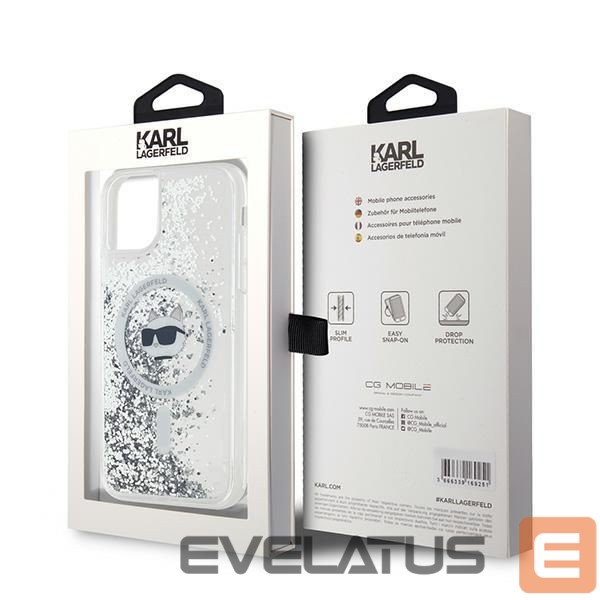 Другой аксессуар для телефона Karl Lagerfeld Karl Lagerfeld Liquid Glitter Choupette Head MagSafe Case for iPhone 11 / Xr - Transparent