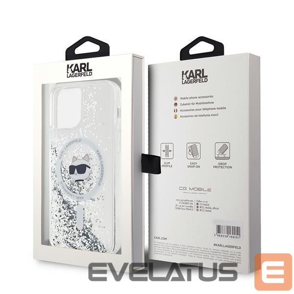 Другой аксессуар для телефона Karl Lagerfeld Karl Lagerfeld Liquid Glitter Choupette Head MagSafe Case for iPhone 12 / 12 Pro - Transparent