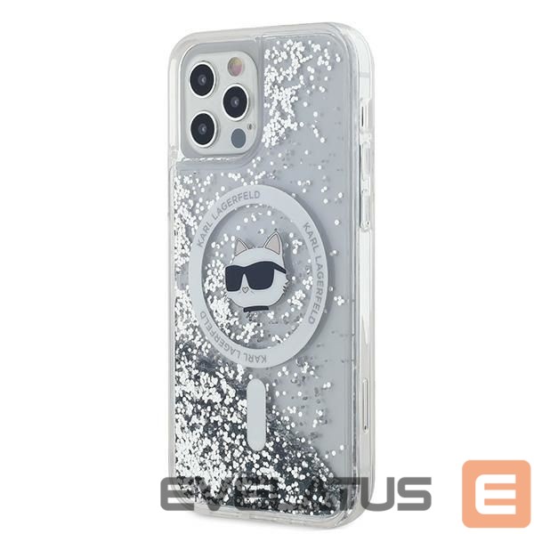 Другой аксессуар для телефона Karl Lagerfeld Karl Lagerfeld Liquid Glitter Choupette Head MagSafe Case for iPhone 12 / 12 Pro - Transparent