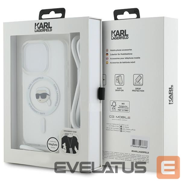 Другой аксессуар для телефона Karl Lagerfeld Karl Lagerfeld Crossbody IML Karl Head MagSafe case for iPhone 15 Pro - transparent
