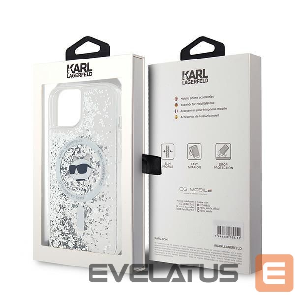 Другой аксессуар для телефона Karl Lagerfeld Karl Lagerfeld Liquid Glitter Choupette Head MagSafe case for iPhone 15 / 14 / 13 - transparent