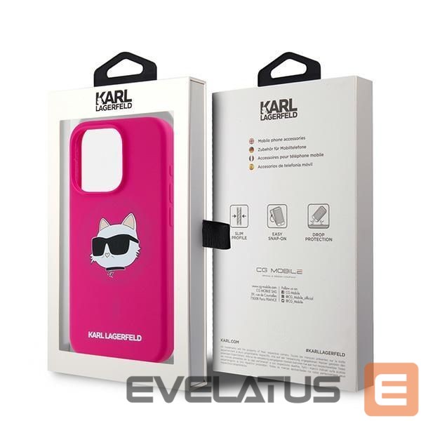 Другой аксессуар для телефона Karl Lagerfeld Karl Lagerfeld Silicone Choupette Head MagSafe case for iPhone 15 Pro Max - pink