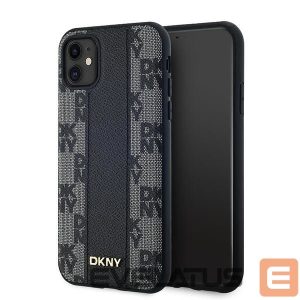 Другой аксессуар для телефона DKNY  DKNY Leather Checkered Mono Pattern MagSafe Case for iPhone 11 / Xr - Black 